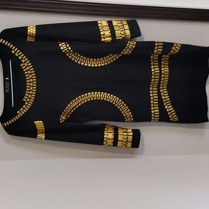 MF Dress Black & gold bodycon dress M